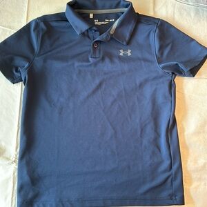 Navy blue boys under armor polo youth medium
